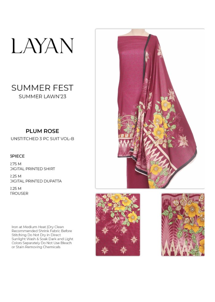 Layan | 3PC Unstitched Lawn